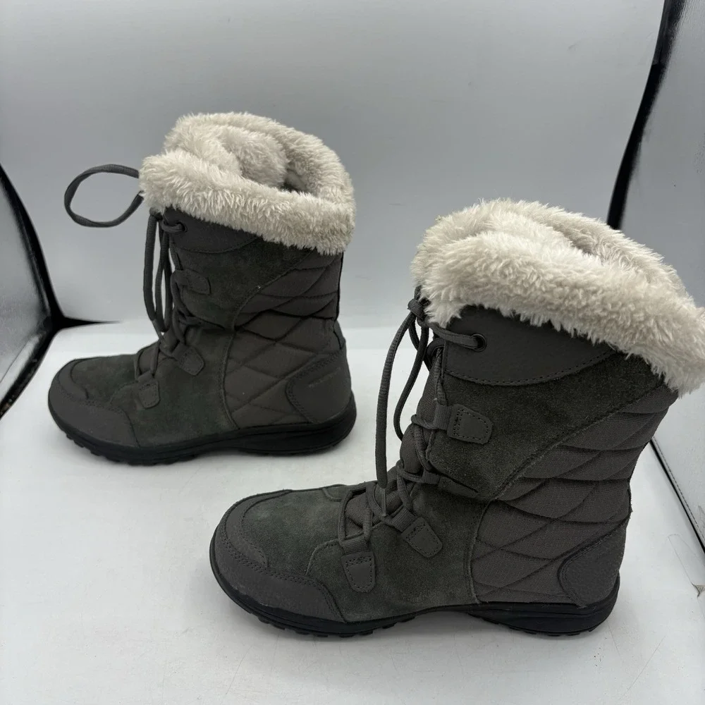 Columbia Boots Womens Size 6 Ice Maiden II Waterproof Insulated Winter Snow Gray